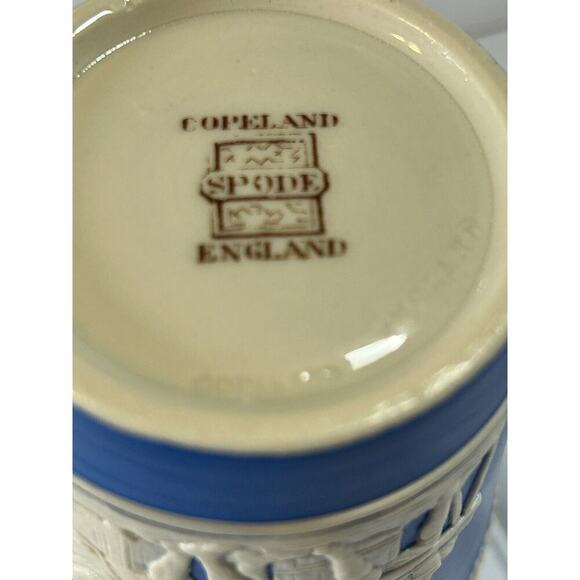 Copeland Spode SP293 Jasper Ware Blue Tumbler 4" Made In England. 2 Vintage Cup - Picture 11 of 13